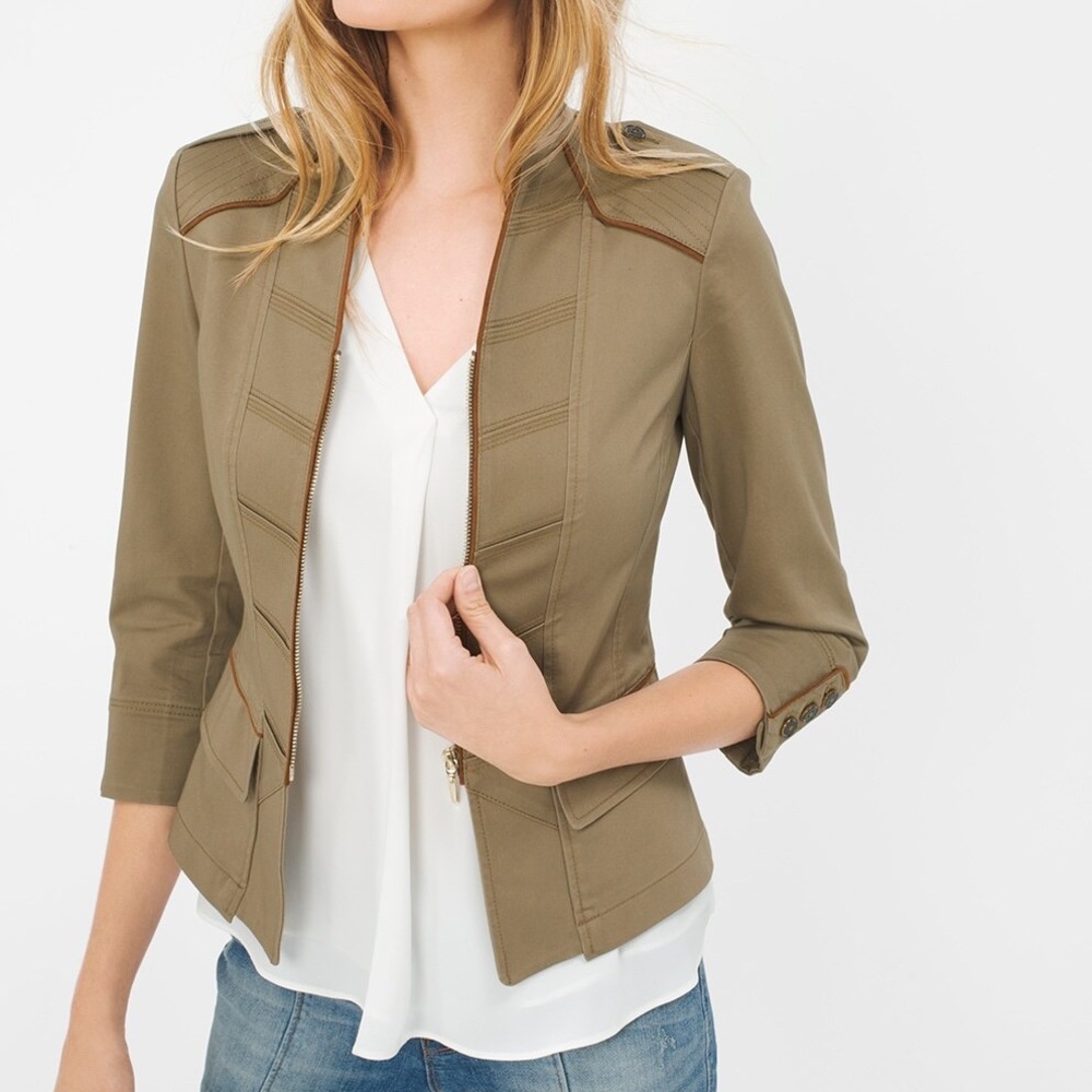Women’s size XS White House Black Market Crop Military Jacket
